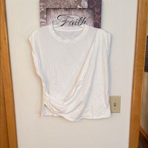 A New Day Women’s White Draped Sleeveless Tee